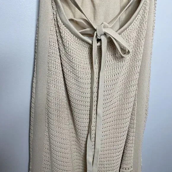 SIGNIFICANT OTHER Abby Dress Women 10 Crochet Maxi Cross Open Back Tan - Picture 13 of 16